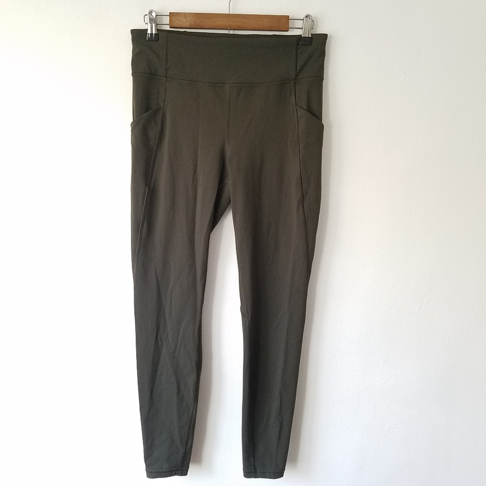 Lululemon Athletica Speed Up Olive Yoga Workout Leggings Size 10